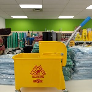 Mop Bucket w/Sidepress Wringer, 21qt, Yellow