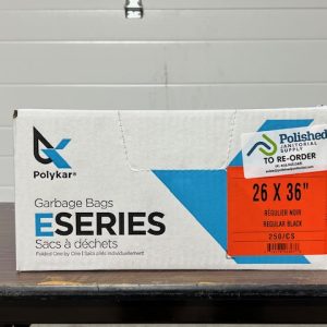 Polykar E-Series Garbage Bags, 26x36, Regular, Black - 250/CS