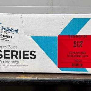 Polykar E-Series Garbage Bags, 26x36, Extra Strong, Black, 150/cs