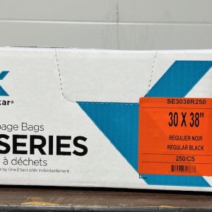 Polykar E-Series Garbage Bags, 30x38, Regular, Black, 250/cs