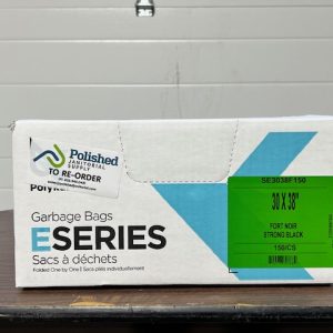 Polykar E-Series Garbage Bags, 30x38, Strong, Black, 150/ cs