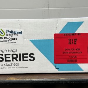 Polykar E-Series Garbage Bags, 30x38, Extra Strong, Black, 125/cs