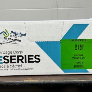 Polykar E-Series Garbage Bags, 35x50, Strong, Black, 125/cs