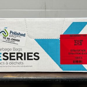 Polykar E-Series Garbage Bags, 35x50, Extra Strong, Black, 100/cs