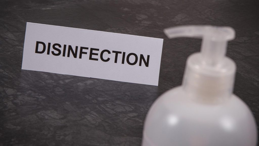 disinfectant to prevent the spread of germs, colds, and the flu